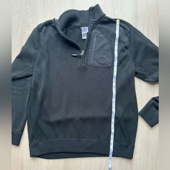 The North Face Wool Blend 1/4 Zip Sweater Men’s L Black Mock Neck - Picture 13 of 13